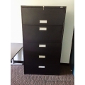 Staples Black 5 Drawer Lateral File Cabinet, Locking